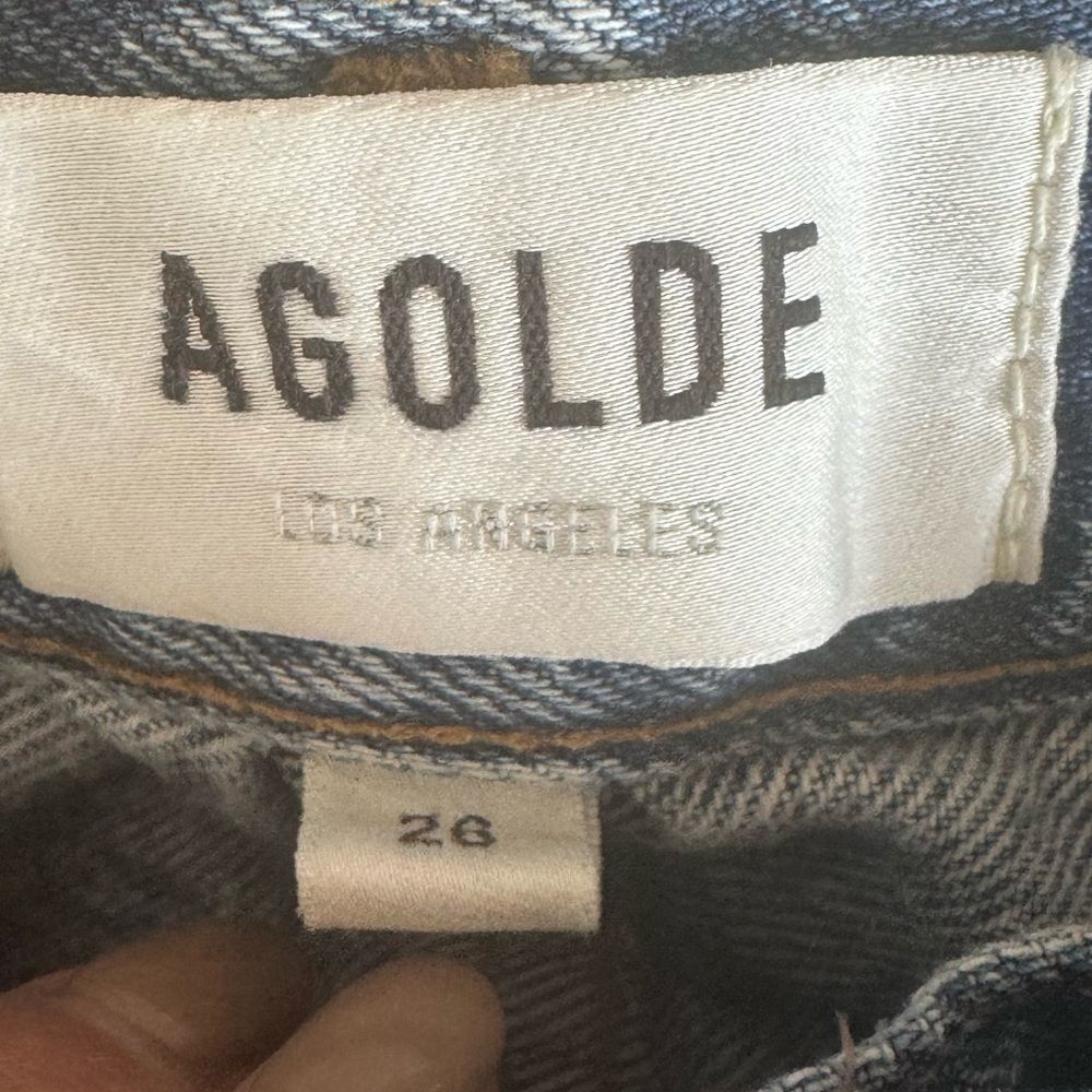 Agolde 90’s High Rise Loose Fit Raw Hem Jeans in Isolate Sz 26 - Picture 12 of 12